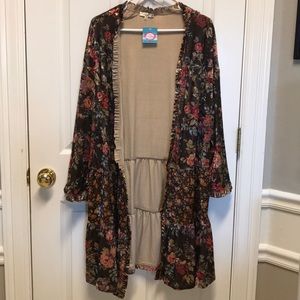 Velvet open front cardi